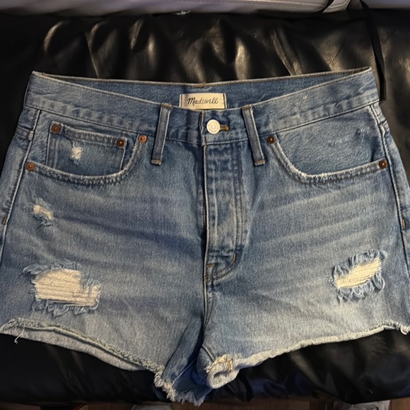 Madewell Pants - Madewell Blue Distressed Jean Shorts
